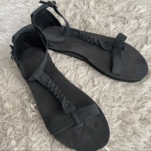 Rainbow Calafia Braided Sandals with Heel Cup and Ankle Strap
